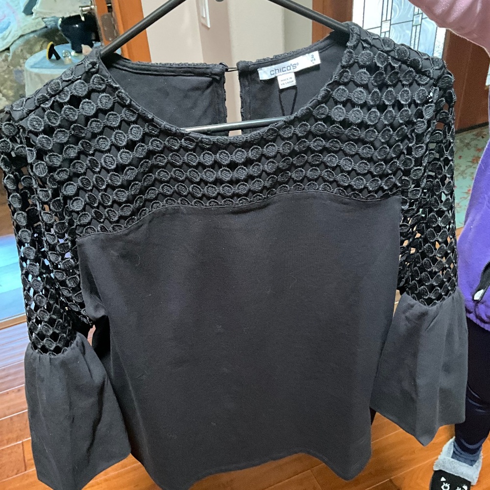 Chico’s Black Dressy Blouse